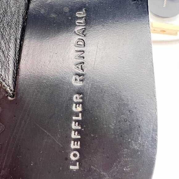 Loeffler Randall Women Size 5 Black Leather Slide Slip On Comfort Flat Sandal - Picture 9 of 11